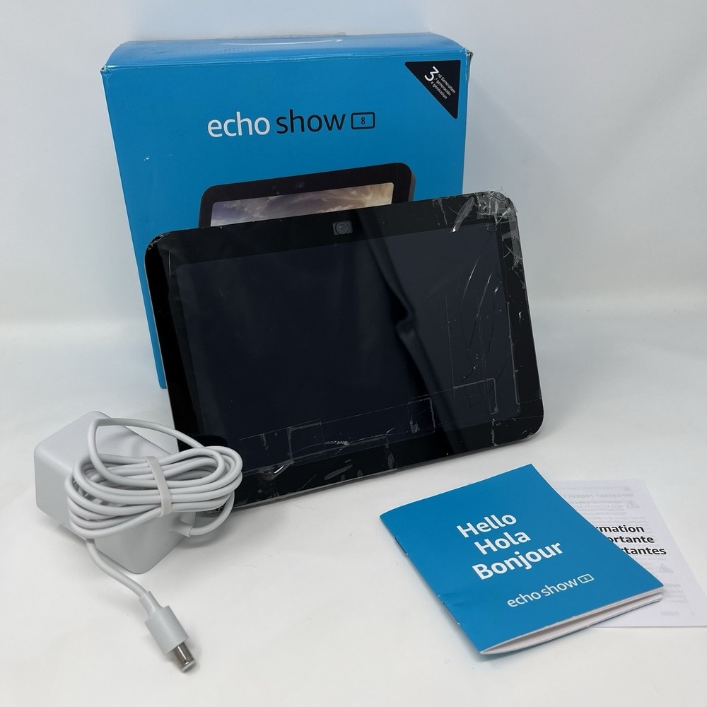 Amazon Echo Show 8 3rd Gen Smart Display Charcoal CRACKED SCREEN Works AS IS